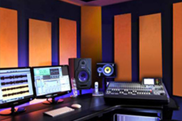Inside of a sound studio