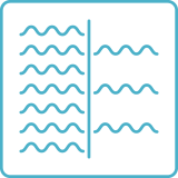 Graphic showing waves next to a wall