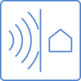 Graphic of a house with sound waves approaching a wall
