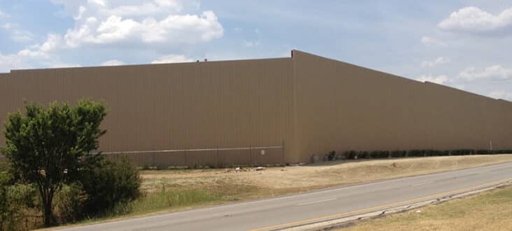 permanent sound wall around data center facility.